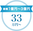 総額1億円～3億円　33万円